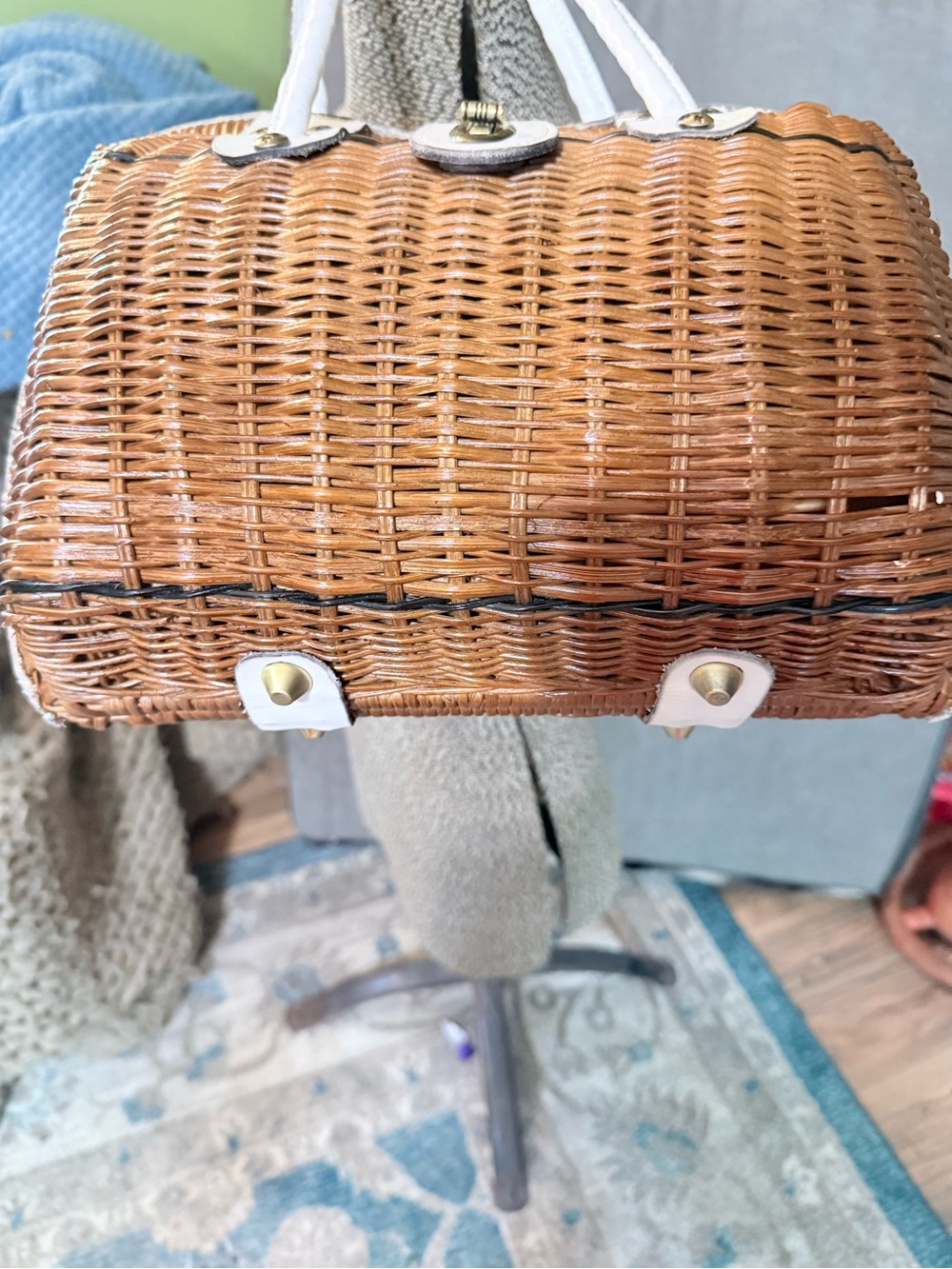 Patricia Nash Lucena Spring Wicker Twist Satchel - Picture 3 of 8